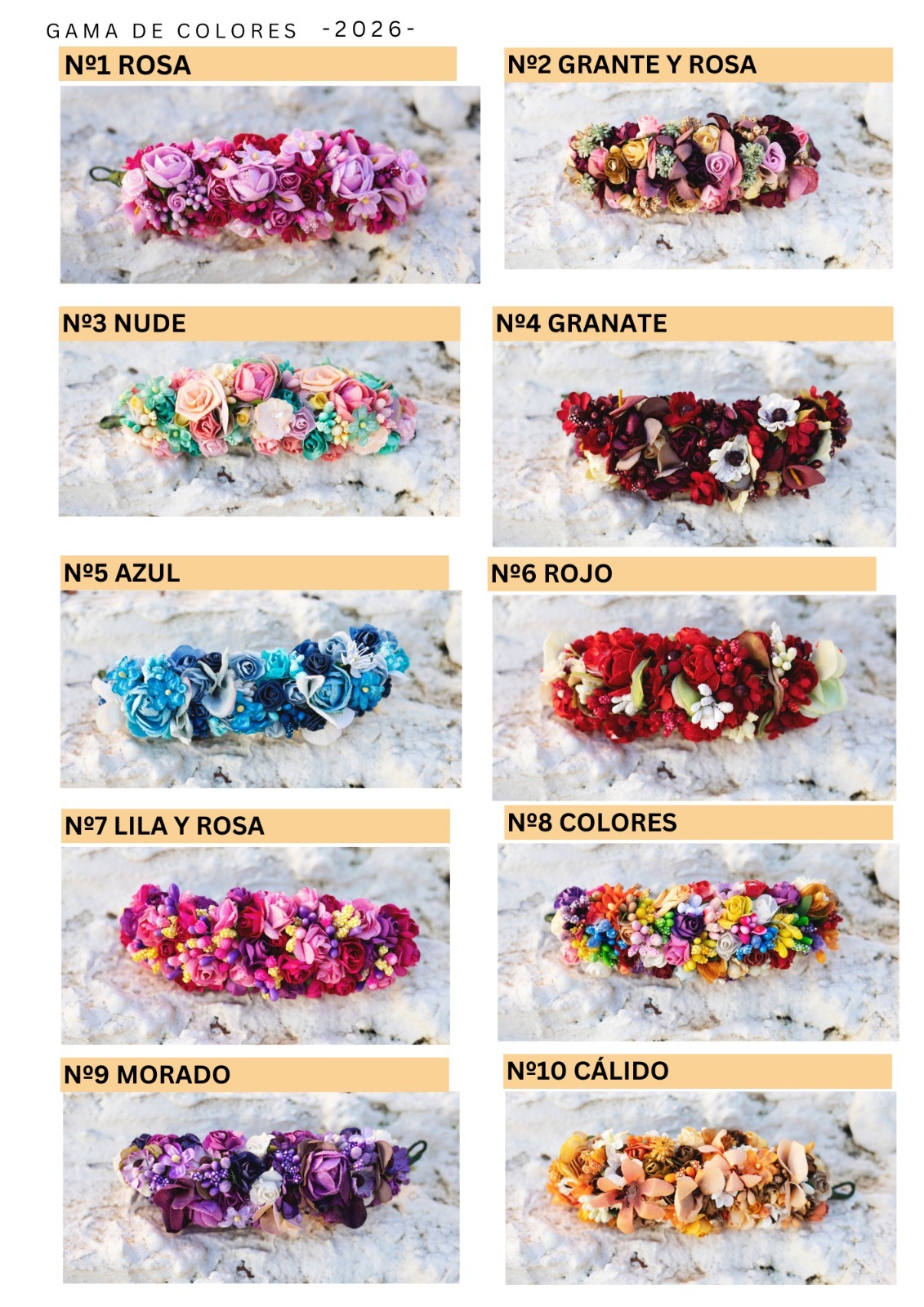 Tocado de flores PERSONALIZABLE